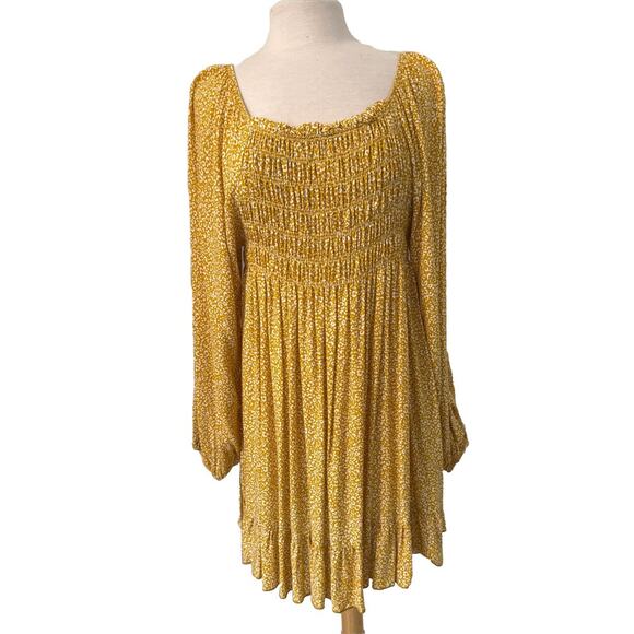 LTX Sportswear 3XL Smocked Corn Dress Ruffled Bottom Long Puff Sleeve Ruching - Picture 1 of 8